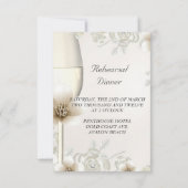 Rehearsal Dinner Wedding Sepia Cream Roos Blossom Kaart (Achterkant)