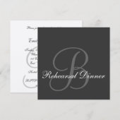 Rehearsal Dinner Wedding Uitnodiging Monogram Name (Voorkant / Achterkant)