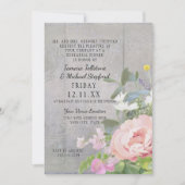 Rehearsal Dinner Wild Flower Peony Rustic Wood Art Kaart (Voorkant)
