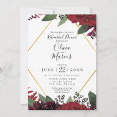 REHEARSAL | Elegant Rich Burgundy Marsala Floral Kaart (Voorkant)