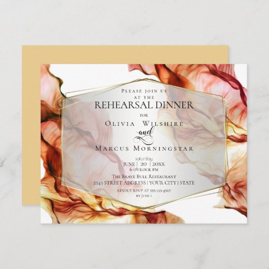 REHEARSAL | Fluid Abstract Ink Autumn Colour 5 Kaart (Voorkant / Achterkant)