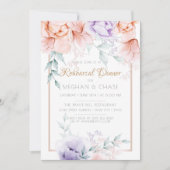 Rehearsal | Koraal/Lila Aquarelle Peonies Kaart (Voorkant)