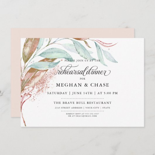 REHEARSAL | Koraalkoper Aqua-Waterverf Kaart (Voorkant / Achterkant)