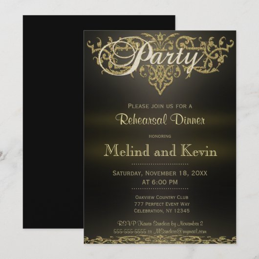 Rehearsal | Moderne legantie Kaart (Voorkant / Achterkant)