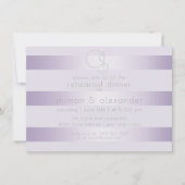 Rehearsal | Monogram Lila Shimmer Stripes Kaart (Voorkant)