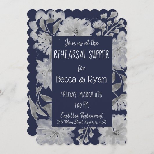 Rehearsal Supper Uitnodiging (Voorkant / Achterkant)