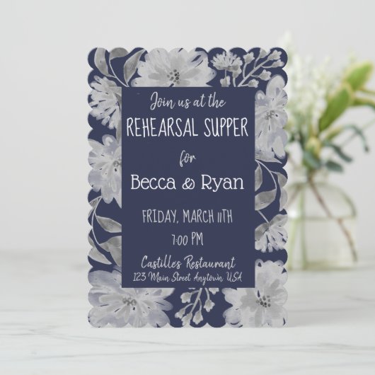 Rehearsal Supper Uitnodiging (Staand voorkant)