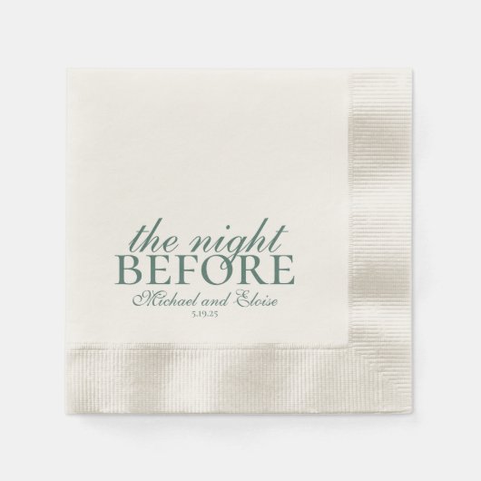 Rehearsal The Night Before Wedding Sage Green  Servet (Voorkant)