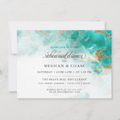 Rehearsal | Turquoise Waterverf Geode Kaart (Voorkant)