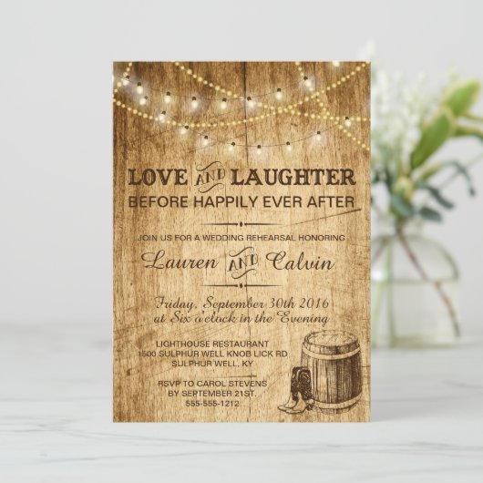 Rehearsal uitnodiging voor een wedding (Staand voorkant)