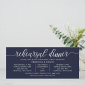 Rehearsal voor Navy- en Silver-kalligrafie Kaart (Staand voorkant)