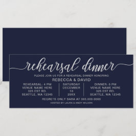 Rehearsal voor Navy- en Silver-kalligrafie Kaart