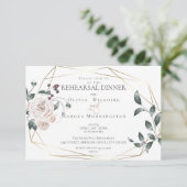 Rehearsal | Waterverf Blush Roos Floral Informatiekaartje (Staand voorkant)