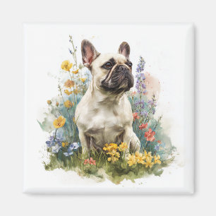 Rehkleurige Franse Bulldog Aquarel Kunst Magneet