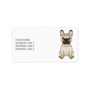 Rehkleurige Franse Bulldog / Franse Cartoonhond & Etiket
