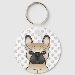 Rehkleurige Franse Bulldog Hond Met Zwar Masker & Sleutelhanger