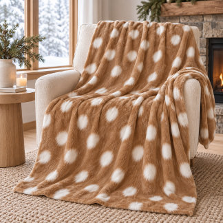 Rehkleurige Nordic Woodland fleece deken