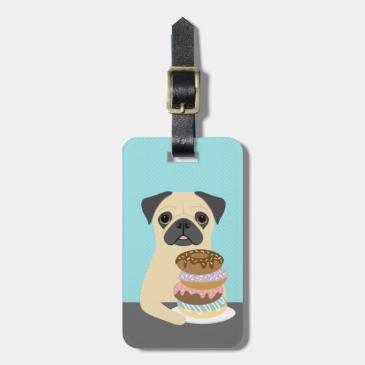 Rehkleurige Pug Bagage Labels (Voorkant verticaal)