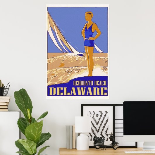Rehobad Beach Delaware Poster (Thuiskantoor)