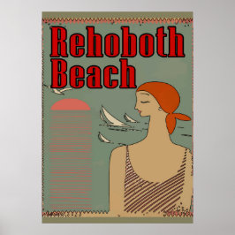 Rehoboth Beach Art Deco Poster