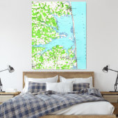 Rehoboth Beach & Bethany Beach Delaware Map (1938) Canvas Afdruk (Insitu (Slaapkamer))