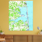 Rehoboth Beach & Bethany Beach Delaware Map (1938) Canvas Afdruk (Insitu (Woonkamer))