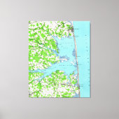 Rehoboth Beach & Bethany Beach Delaware Map (1938) Canvas Afdruk (Voorkant)