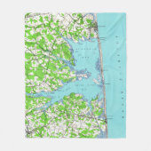 Rehoboth Beach & Bethany Beach Delaware Map (1938) Fleece Deken (Voorkant)