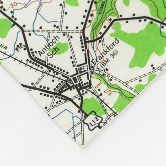 Rehoboth Beach & Bethany Beach Delaware Map (1938) Fleece Deken (Hoek)