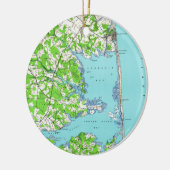 Rehoboth Beach & Bethany Beach Delaware Map (1938) Keramisch Ornament (Links)