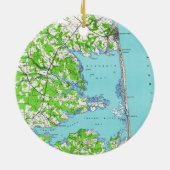 Rehoboth Beach & Bethany Beach Delaware Map (1938) Keramisch Ornament (Achterkant)