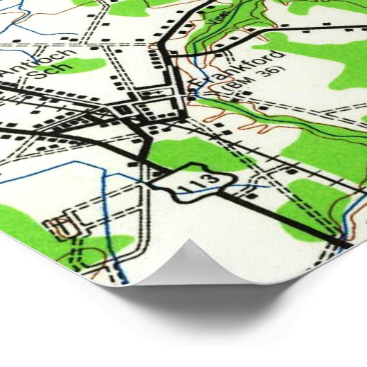 Rehoboth Beach & Bethany Beach Delaware Map (1938) Poster (Hoek)