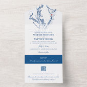 Rehoboth Beach Bruiloft QR Code Seal en verzenden All In One Uitnodiging (Binnen)