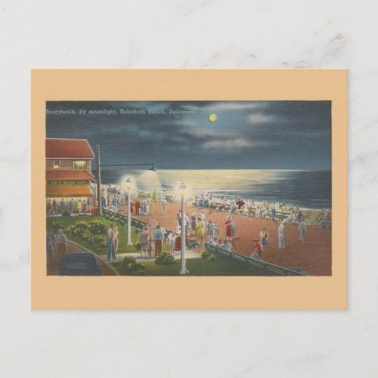  Rehoboth Beach by Moonlight Post Card Briefkaart (Voorkant)