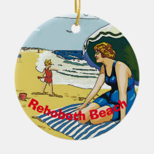 Rehoboth Beach, Delaware, add, geef tekst uit Keramisch Ornament