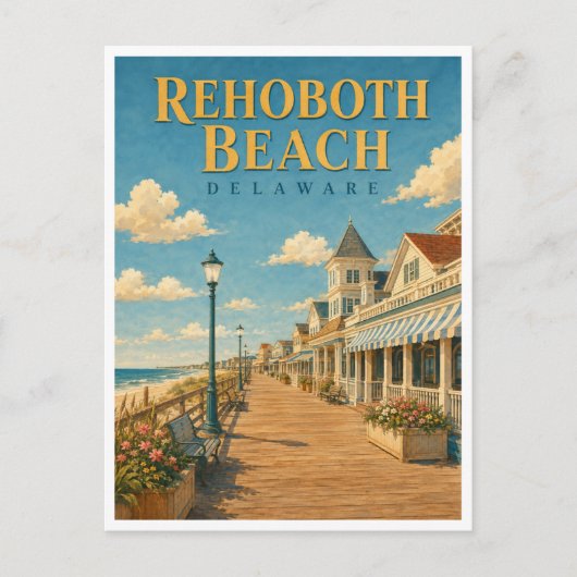 Rehoboth Beach Delaware Boardwalk GeoSaga Briefkaart (Voorkant)