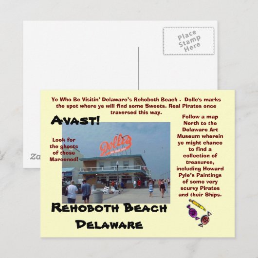 Rehoboth Beach, Delaware Briefkaart (Voorkant / Achterkant)