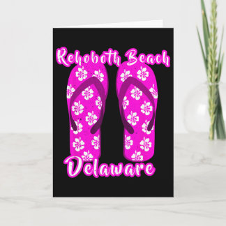 Rehoboth Beach Delaware Coastal Seashore Pink Flip Kaart