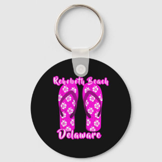 Rehoboth Beach Delaware Coastal Seashore Pink Flip Sleutelhanger