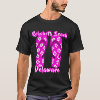 Rehoboth Beach Delaware Coastal Seashore Pink Flip T-shirt