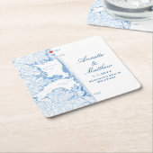 Rehoboth Beach Delaware Kaart Bruiloft Kartonnen Onderzetters (Schuin)