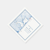 Rehoboth Beach Delaware kaart Elegante marinebruil Servet (Hoek)