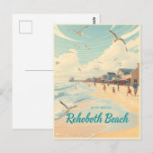 Rehoboth Beach, Delaware – Kust vintage Briefkaart (Voorkant / Achterkant)