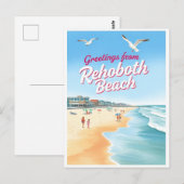 Rehoboth Beach, Delaware Kust Vintage Briefkaart (Voorkant / Achterkant)