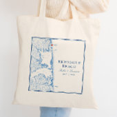 Rehoboth Beach Delaware Navy Blauwe Bruiloft Tote Bag