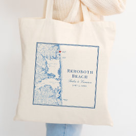 Rehoboth Beach Delaware Navy Blauwe Bruiloft Tote Bag