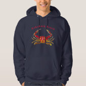 Rehoboth Beach Delaware Red en Gold Ocean Crab Hoodie (Voorkant)