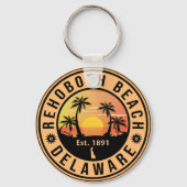 Rehoboth Beach Delaware Retro Sunset Souvenirs 60s Sleutelhanger (Achterkant)