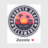 Rehoboth Beach Delaware Retro Sunset Souvenirs 70s Sticker (Vel)