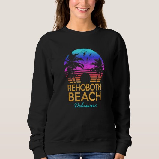 Rehoboth Beach Delaware Retro Sunset Summer Vibe A Trui (Voorkant)